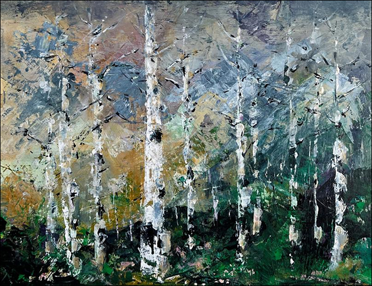 Early Spring In The Aspens by Linda Pace