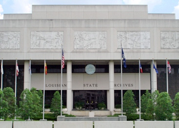 front view of Louisiana State Archives building