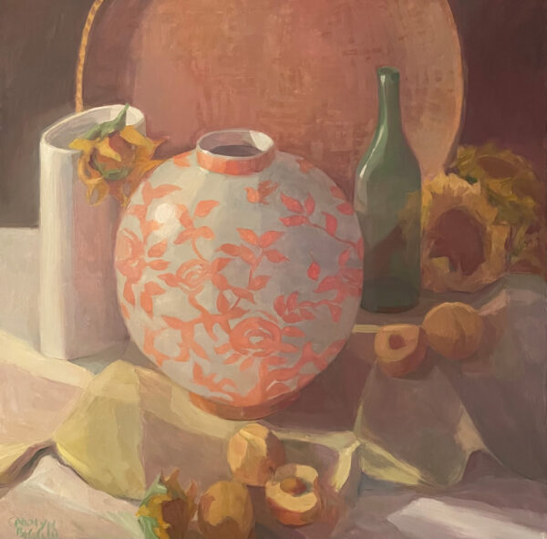 Peaches with Jar by Carolyn Biggio
