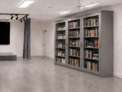 Right Wall Cabinet and Library Shelving for the Studio in the Park