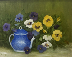 41b.   Pot and Pansies